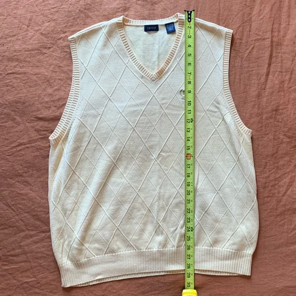 Vintage Izod Men’s Yellow Sweater Vest, Size L - Picture 4 of 6